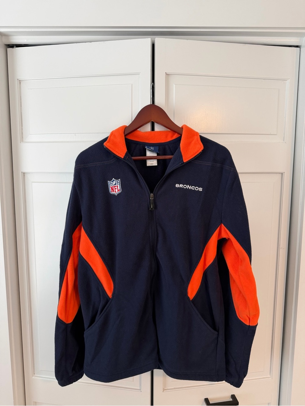 Reebok NFL Denver Broncos Navy and Orange Fleece Jacket